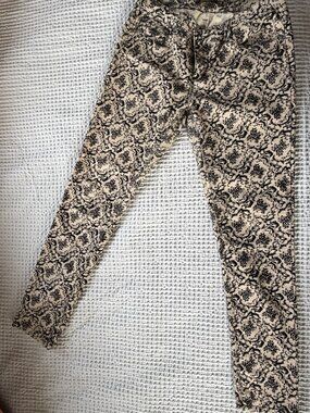 Black & Cream Baroque Damask Print Skinny Jeans | Statement Denim